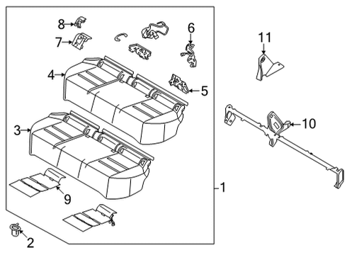 Rear Seat Components Pad-Rear Seat Cushion Diagram for 893076RE1B