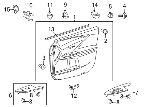 2010 Toyota Venza Rear Door Corner Cover Diagram for 6766306010