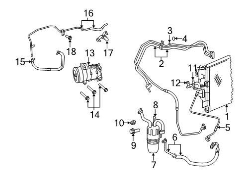 2009 Chrysler Sebring A/C Condenser, Compressor & Lines O Ring-A/C Line Diagram for 5189357AA