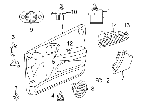 2003 Chrysler Concorde Door & Components Window Regulator Motor Diagram for 5012545AD
