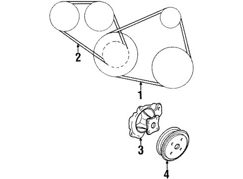 1998 Nissan Sentra Water Pump, Belts & Pulleys Alternator Belt Diagram for A192M0E0SMVW
