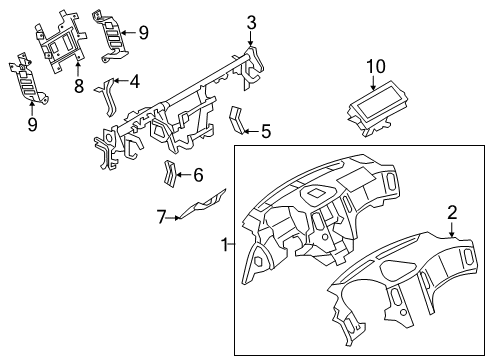 2017 Infiniti QX50 Cluster & Switches, Instrument Panel Protector Assembly-Knee, LH Lower Diagram for 675031BA0A