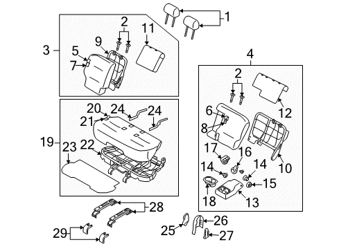 2009 Nissan Cube Rear Seat Trim Rear RH Back Diagram for 886201FA0A