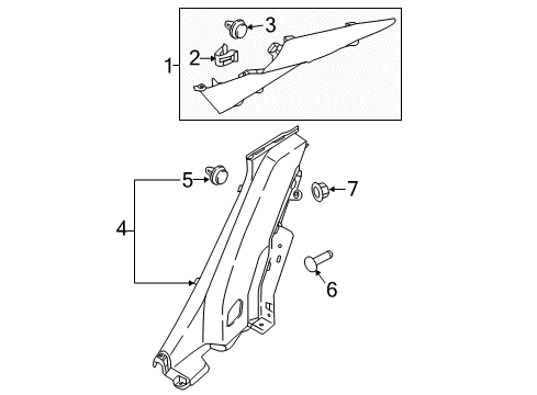 2020 Hyundai Accent Interior Trim - Quarter Panels Trim Assembly-Rear Wheel House LH Diagram for 85890J0000TRY