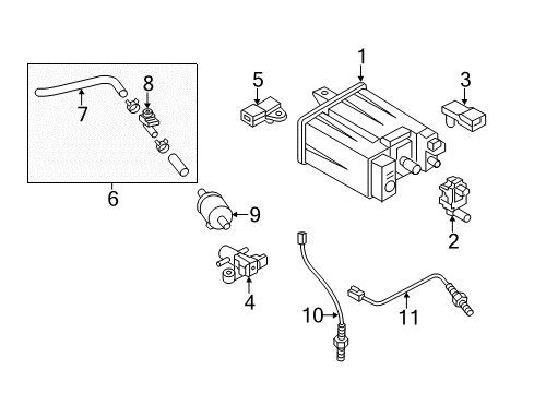 2017 Infiniti Q70L Emission Components Valve Assy-Control Diagram for 118101CA0A