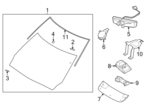 Wipers Inside Mirror Diagram for 963217990A
