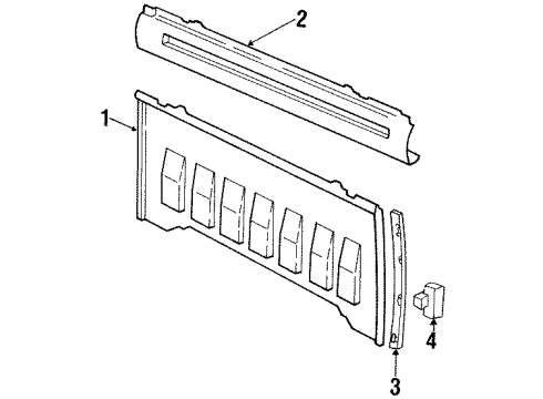 1994 GMC K1500 Back Panel Molding-Body Side Outer Panel Joint Diagram for 15630175