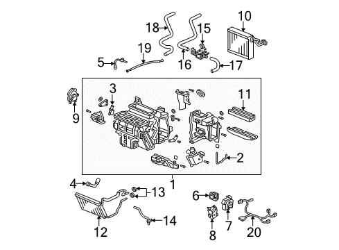 2008 Acura TSX Air Conditioner Motor Assembly, Temperature Passenger Diagram for 79170SDCA41