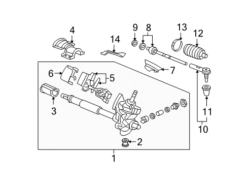 2008 Honda Fit Steering Column & Wheel, Steering Gear & Linkage Guard, Heat Diagram for 53695SLNA01