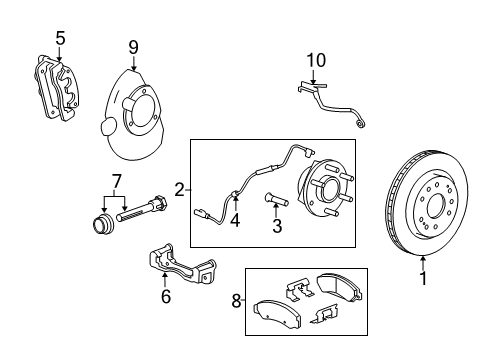 2020 GMC Yukon XL Anti-Lock Brakes BRACKET KIT-FRT BRK CLPR *BLACK Diagram for 85569599