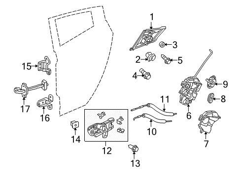 2011 Acura ZDX Rear Door Screw, Tapping (4X12) (Po) Diagram for 90148SDA000