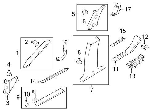 2022 Nissan Armada Interior Trim - Pillars Plate-Kicking, Rear Outer LH Diagram for 769B31LB0B