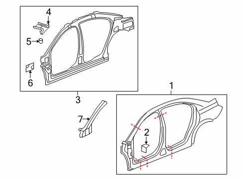 2008 Saturn Aura Uniside Uniside Assembly Diagram for 25888117