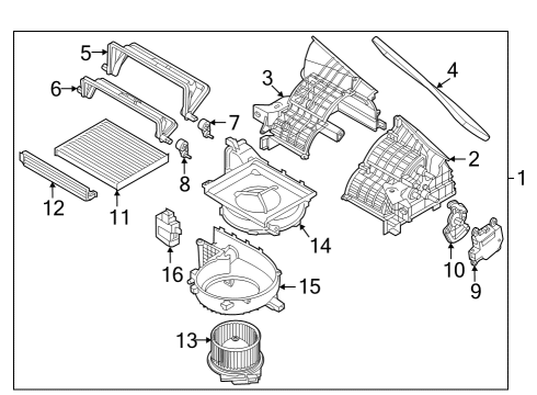 Air Conditioner & Heater Components PWM-BLOWER MOTOR Diagram for 97234AT000