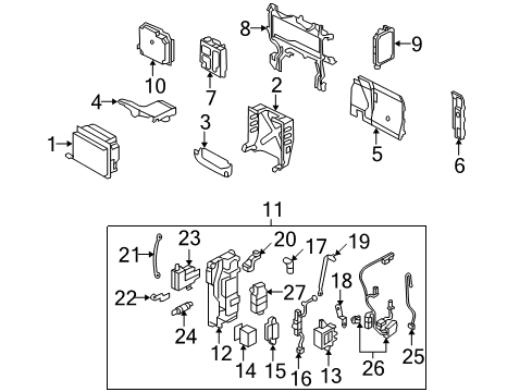 2007 Honda Civic Electrical Components Frame, Heat Sink Diagram for 1J420RMX030