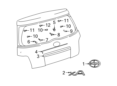 2021 Mercedes-Benz C63 AMG S Exterior Trim - Lift Gate Molding Protector Diagram for 7682152040