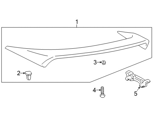 1999 Lexus RX300 Rear Spoiler Spoiler Assembly Clip Diagram for 7687910030