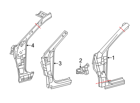 2015 Toyota Camry Hinge Pillar Inner Hinge Pillar Diagram for 6110206210