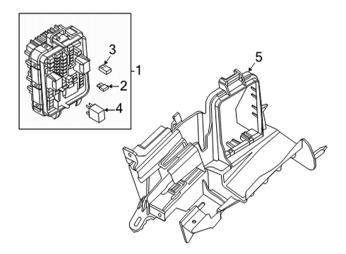 2021 Cadillac CT4 Fuse & Relay Mount Bracket Diagram for 84587889