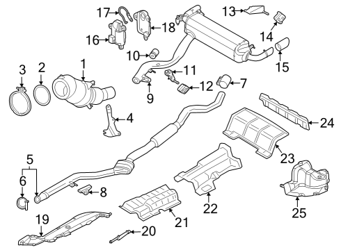 Exhaust Components BRACKET, RESONATOR, REAR LEF Diagram for 18307933854