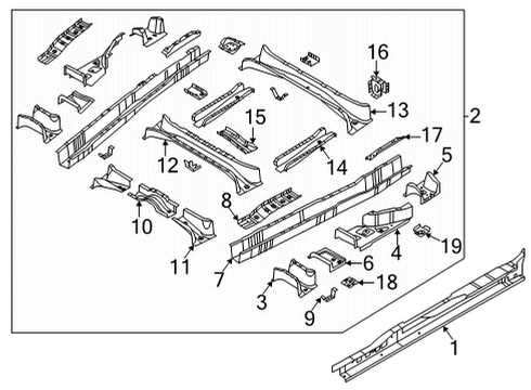 Crossmembers & Components Panel Assembly-S/SIDE In Diagram for 65310R0000