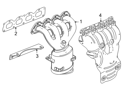 2014 Chevrolet Cruze Exhaust Manifold Exhaust Manifold Brace Diagram for 55573075