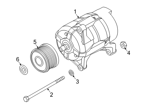 2015 Ram ProMaster 1500 Alternator Bolt-HEXAGON Head Diagram for 68132563AA