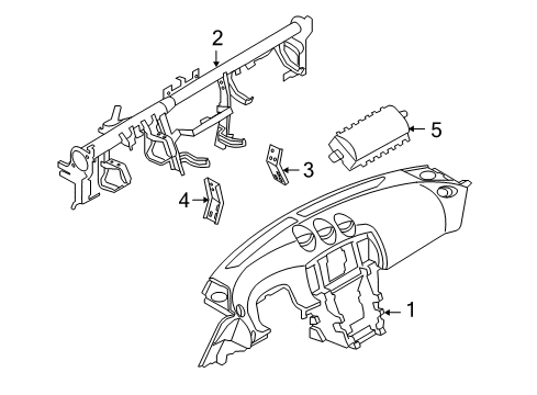 1989 Nissan 300ZX Cluster & Switches, Instrument Panel Panel & Pad Assy-Instrument Diagram for 682001EA5A