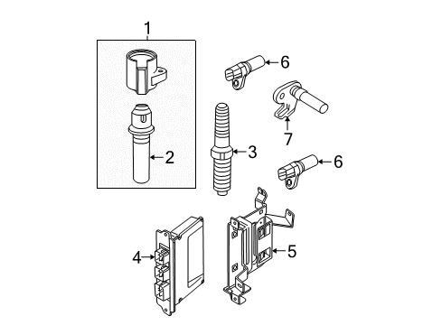 2003 Mercury Mountaineer Ignition System ECM Diagram for 3L2Z12A650AXCRM