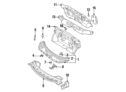 1997 Nissan Quest Cowl INSURATOR-Dash Side LH Diagram for 673510B000