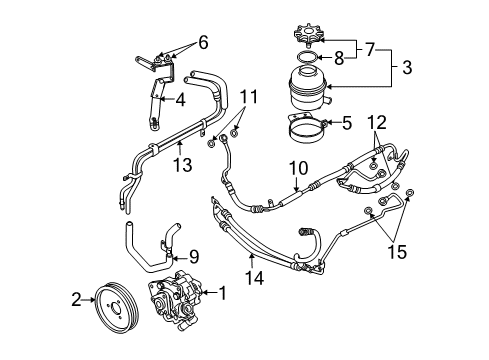 2010 BMW M5 P/S Pump & Hoses, Steering Gear & Linkage Return Pipe Diagram for 32412283095