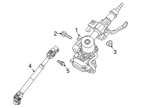 2015 Kia Sorento Steering Column, Steering Gear & Linkage, Steering Wheel & Trim Column Assembly-Upper Diagram for 563101U600