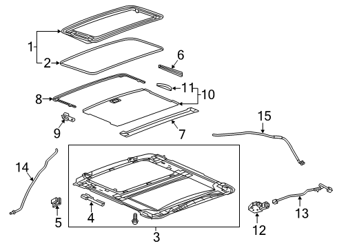 2015 Cadillac ATS Sunroof Motor Diagram for 22986957