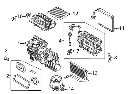 2021 Ford Escape Heater Core & Control Valve HOSE Diagram for LX6Z8B081V