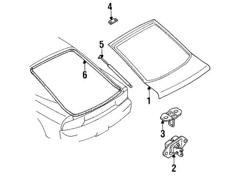 1992 Nissan 240SX Lift Gate Hinge Assy-Back Door Diagram for 90400D5501