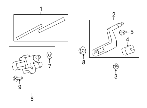 2013 GMC Acadia Wiper & Washer Components Wiper Arm Cap Diagram for 23104925