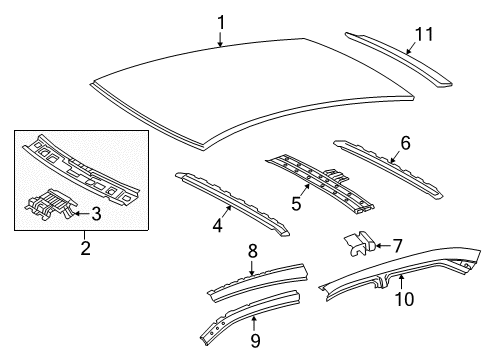 2016 Toyota Camry Roof & Components Lamp Bracket Diagram for 6313706080