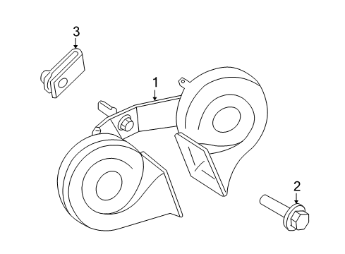 2013 Lincoln MKS Horn Horn Bolt Diagram for W710500S900