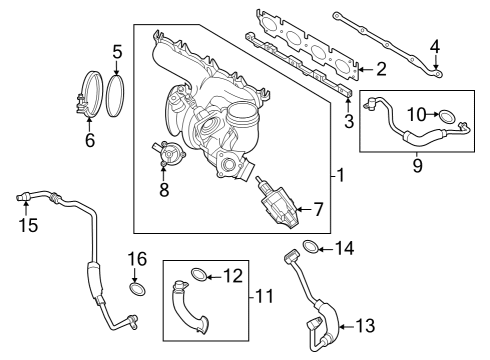 2022 Mini Cooper Countryman Turbocharger OIL RETURN LINE Diagram for 11425A028A6