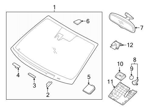 2020 Hyundai Sonata Wipers Glass-Windshield Diagram for 86111L5040