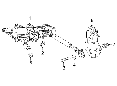 2020 Honda CR-V Steering Column & Wheel, Steering Gear & Linkage Cover, Steering Joint Diagram for 53321TLAA50