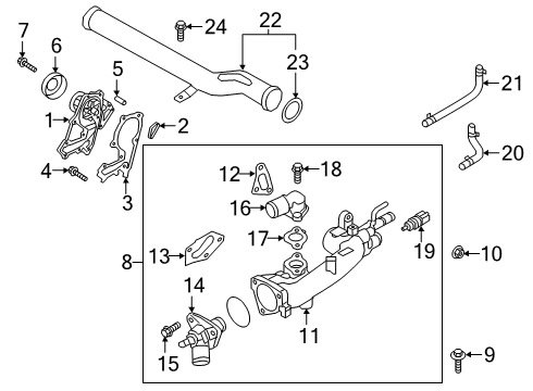 2019 Kia Sedona Powertrain Control Housing Assembly-Thermostat Diagram for 256203L300
