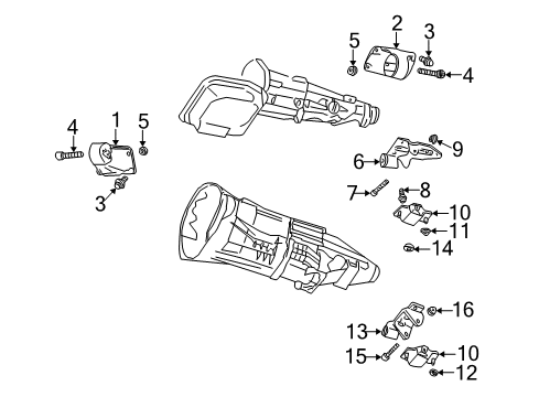 2000 Dodge Dakota Engine & Trans Mounting Bracket-Insulator Diagram for 52058669AD