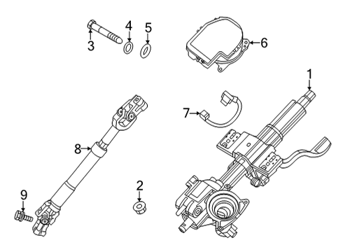 2022 Hyundai Elantra Steering Column & Wheel, Steering Gear & Linkage Column & Housing Assembly Diagram for 56390AA030