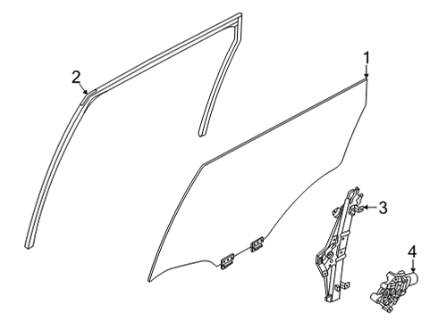 Rear Door Motor Assy-Regulator, LH Diagram for 807316RA0A