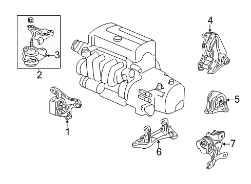 2005 Acura RSX Engine & Trans Mounting Bracket, Rear Engine Mounting Diagram for 50827S7C000