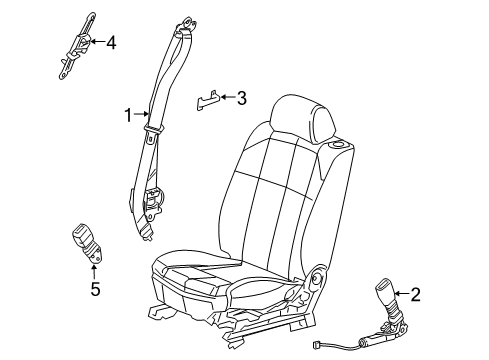2007 Cadillac STS Seat Belt Retractor Assembly Diagram for 15830222