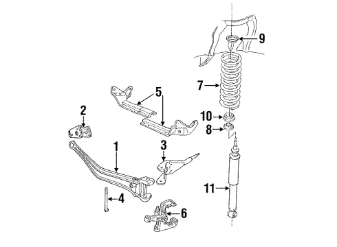 1996 Ford Ranger Front Suspension Components, Stabilizer Bar Shock Diagram for 6U2Z18V124A