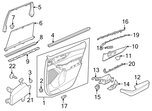 2022 Acura MDX Rear Door Weatherstrip, Rear Right Door Diagram for 72835TYAA01