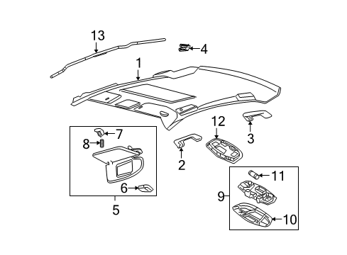 2007 Lincoln MKZ Interior Trim - Roof Lamp Bracket Diagram for 6E5Z13763A